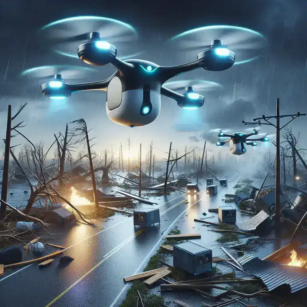 AI Powered Drones Deploying Smart Sensors in Hurricane Disaster Zones